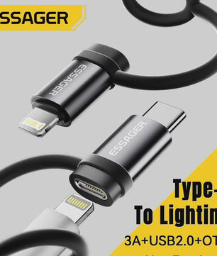 Essager Lighting naar USB-C OTG Adapter - 3A Snelladen & Data voor iPhone/Type-C