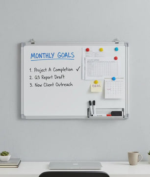 Magnetisch Whiteboard 80x60 cm met Aluminium Frame - Ideaal voor Kantoor en Thuis