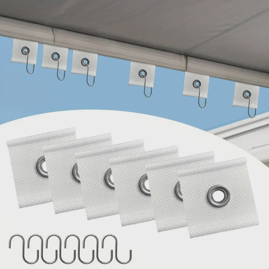 12x Heavy-Duty Nylon RV Luifel Haken - Universeel voor Gordijnen, Waslijnen & Tenten (5/6mm-7/8mm Buisgaten)