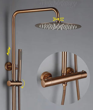 Thermostatische Douchekraan met Regendouche en Handdouche - Massief Messing