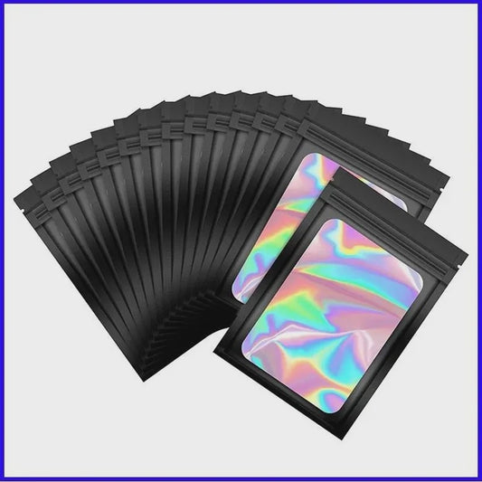 50x Holografische Mylar Zakjes - Geurafsluitend & Hersluitbaar - Ideaal voor Cadeaus & Retail