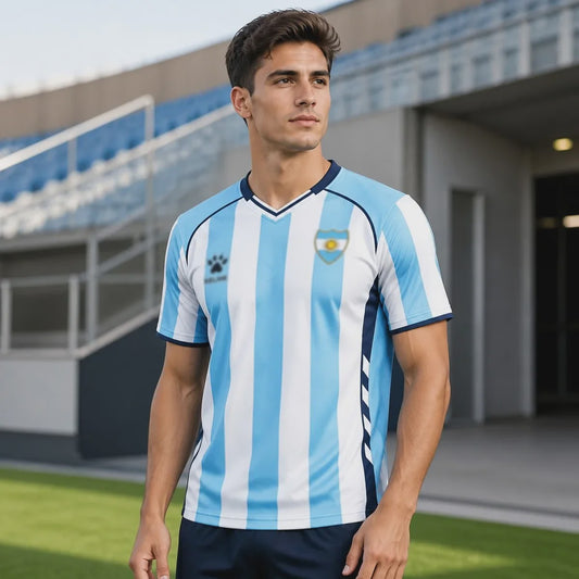 Herentrui Argentinië Stijl Voetbalshirt Korte Mouw - Sport & Casual