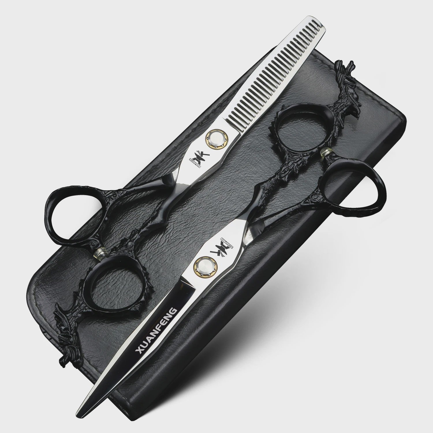 Xuanfeng 6-inch Drakenhandvat Haar Scharen Set - Professionele Knipper- en Effen Schaar