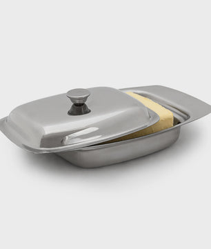 Boterdoos met Handvat - Roestvrij Staal Look - Vaatwasserbestendig - 250g Boter