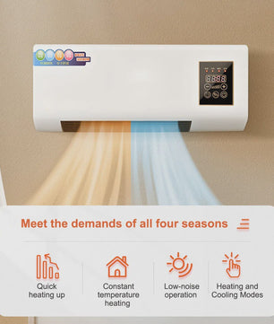 2-in-1 Wandmodel Airco: Koelen, Verwarmen & Ventileren met Afstandsbediening