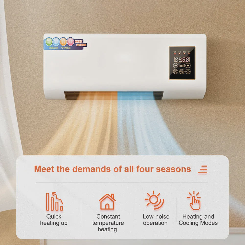 2-in-1 Wandmodel Airco: Koelen, Verwarmen & Ventileren met Afstandsbediening