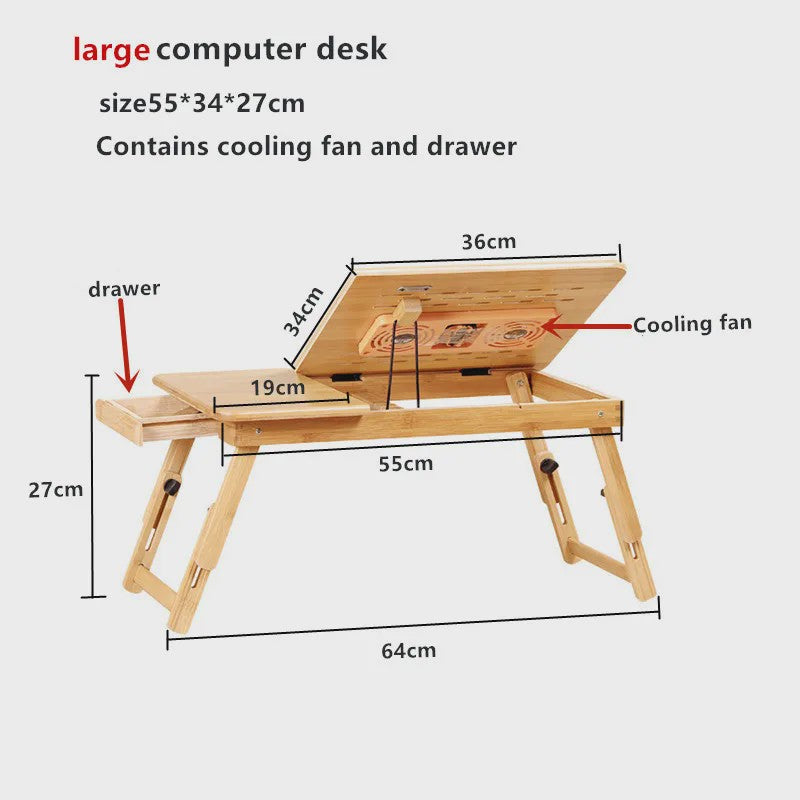 Opvouwbaar Laptop Bureau voor Bed en Sofa - Draagbare Bedtafel voor Lezen en Studeren