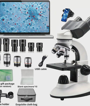Professioneel Binoculair Optisch Microscoop (40x-5000x) met LED Verlichting en 4-Hole Revolver