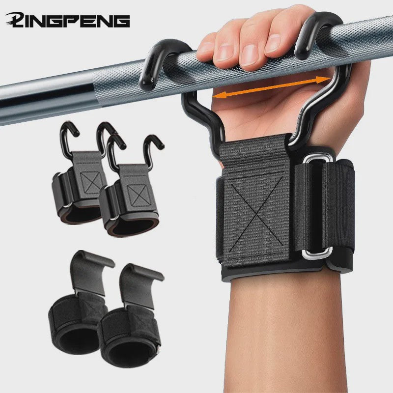 Fitness Grip Hooks met Polsbanden - Verbeter je Kracht en Grip bij Gewichtheffen