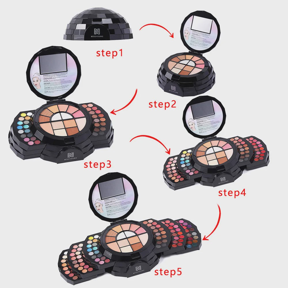 Professionele Make-up Palet: 110 Kleuren Eyeshadow, Lipgloss, Blush & meer