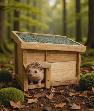 Houten Egelhuisje met Vilt Dak - Veilig Natuurlijk Nest voor Tuindieren