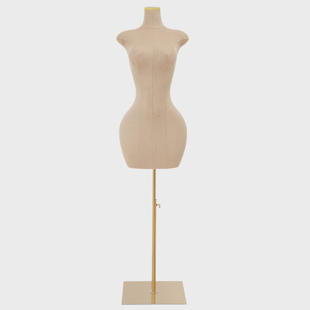 Verstelbare Dames Paspop Torso met Gouden Metalen Standaard - Ideaal voor Kledingpresentatie en Maatwerk