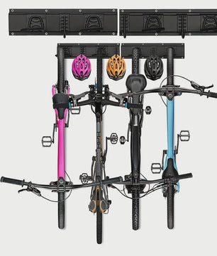 Robuust Fietsenrek voor Wandmontage - Zwart Metaal - Opslag voor 4 Fietsen