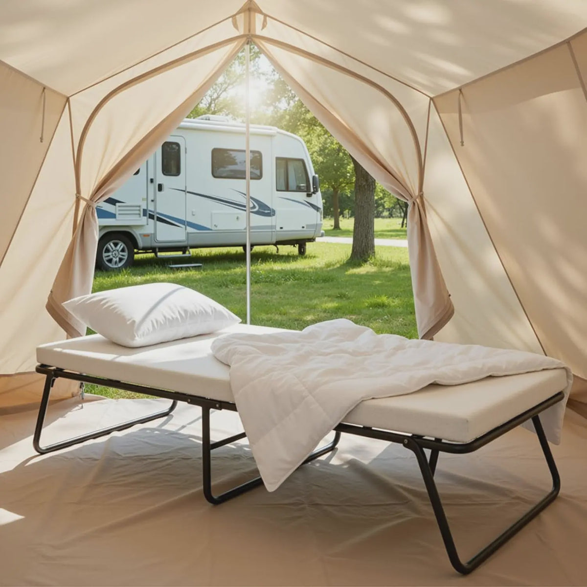 Opvouwbaar Gastenbed met 7cm Traagschuim Matras - 80x190cm - Comfortabel en Draagbaar