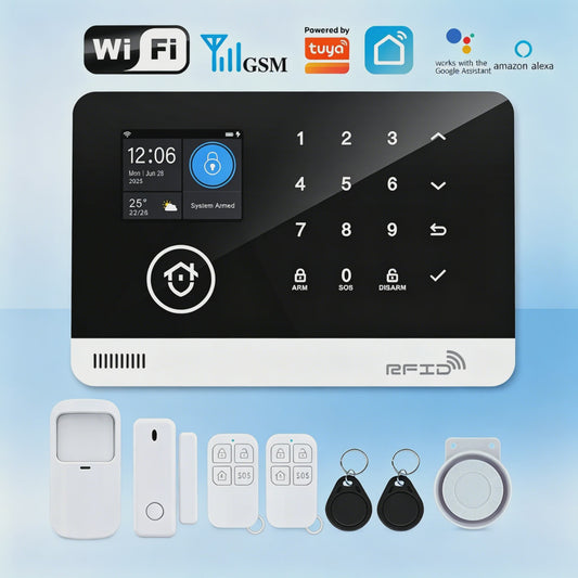 Slim Home Alarm Systeem met WiFi/GSM, Tuya App & 120dB Sirene