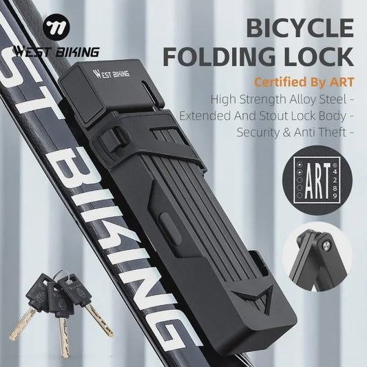 WEST BIKING Vouwbaar Fiets- en Motorslot - Sterke Beveiliging met ART Keurmerk