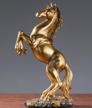 Luxe Winst Paard Statue - Stijlvolle Hars Decoratie voor Woonkamer, Kantoor & Bureau