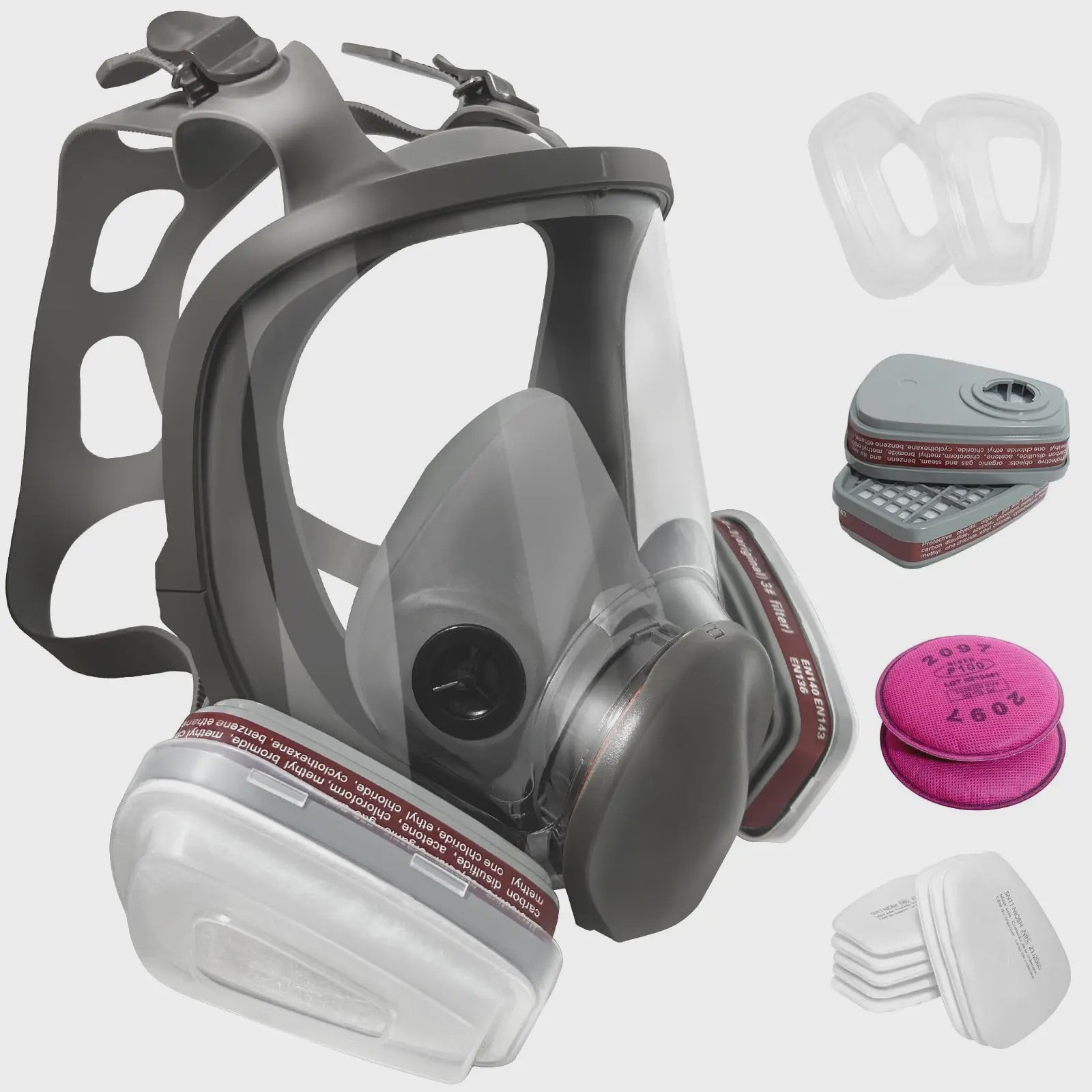 Professioneel Volledig Gezicht Gasmasker 6800 - Grote Maat, Herbruikbaar voor Verf, Chemie & Stof