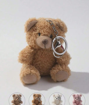 Schattige Pluche Beren Sleutelhanger - Knuffelbeestje voor Tas en Sleutels