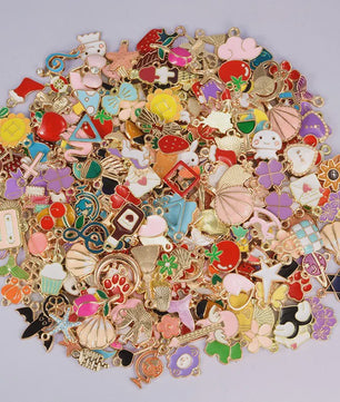 Grote Mix Bedeltjes (30/60/100 stuks) - Enamel & Drip Oil - Voor Sieraden Maken