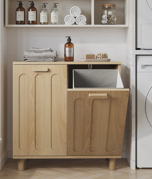 Modern Minimalistisch Opbergkastje met Verborgen Opbergruimte - Multifunctioneel voor Badkamer & Wasruimte