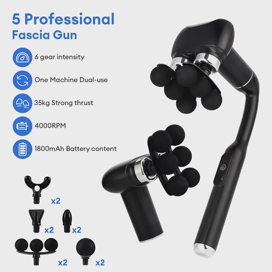 Professionele Massage Gun met 6 Koppen: Diepe Weefsel Vibratiemassage voor Herstel