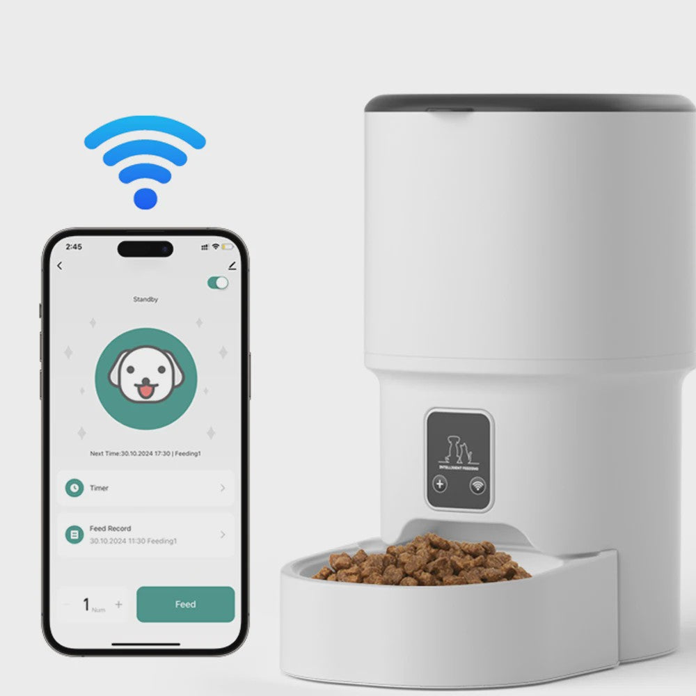 4L Slimme Voerautomaat voor Katten & Honden met WiFi - Tijdsgestuurd & Gekwantificeerd Voeren