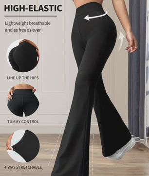 Dames Flare Broek Hoge Taille Zwart - Stijlvol & Comfortabel