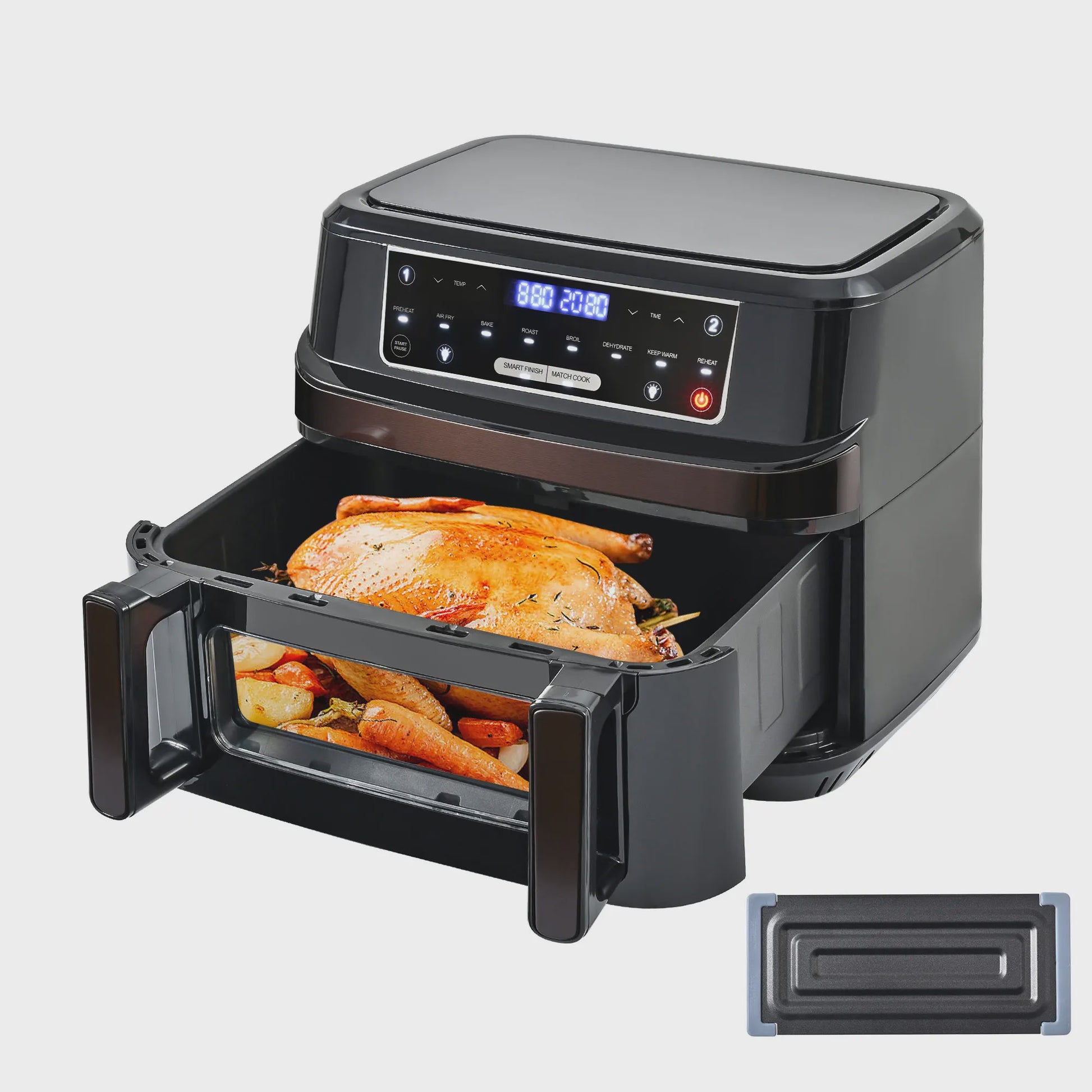 XXL Airfryer 12L met Dubbele Kamer, Touchscreen & 8 Programma's