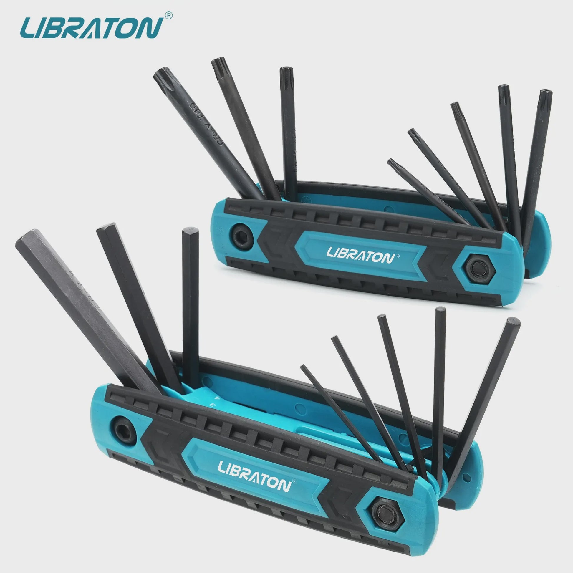 LIBRATON 8-in-1 Inklapbare Inbussleutel & Torx Set - Compact Gereedschap