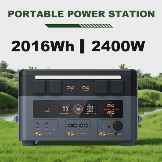 OSCAL PowerMax 2400 Pro Powerstation: 2400W, 2016Wh LiFePO4, Snelladen, Zonne-energie