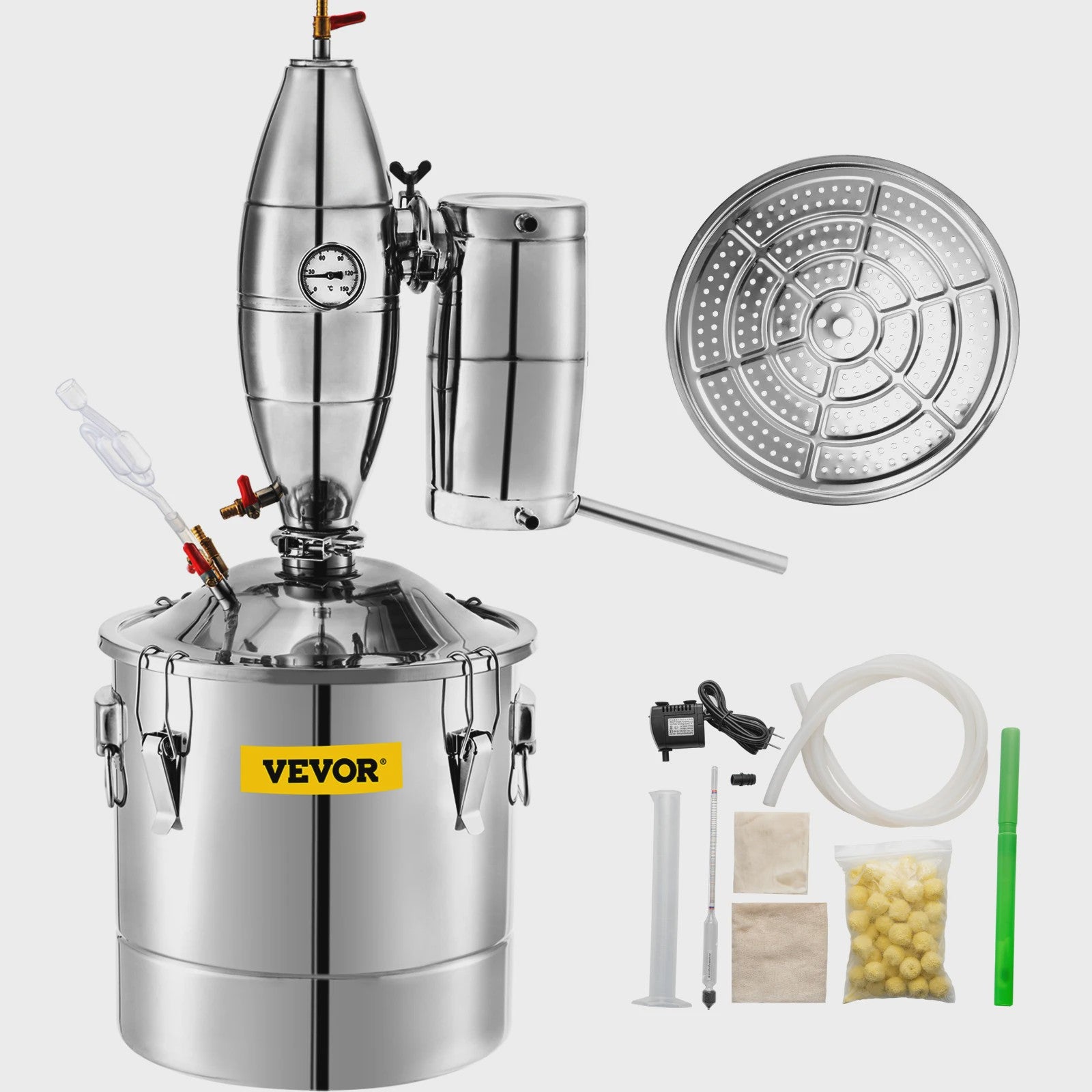 RVS Alcohol Distilleerder 20L-70L - Brouwen, Wijn & Moonshine Kit