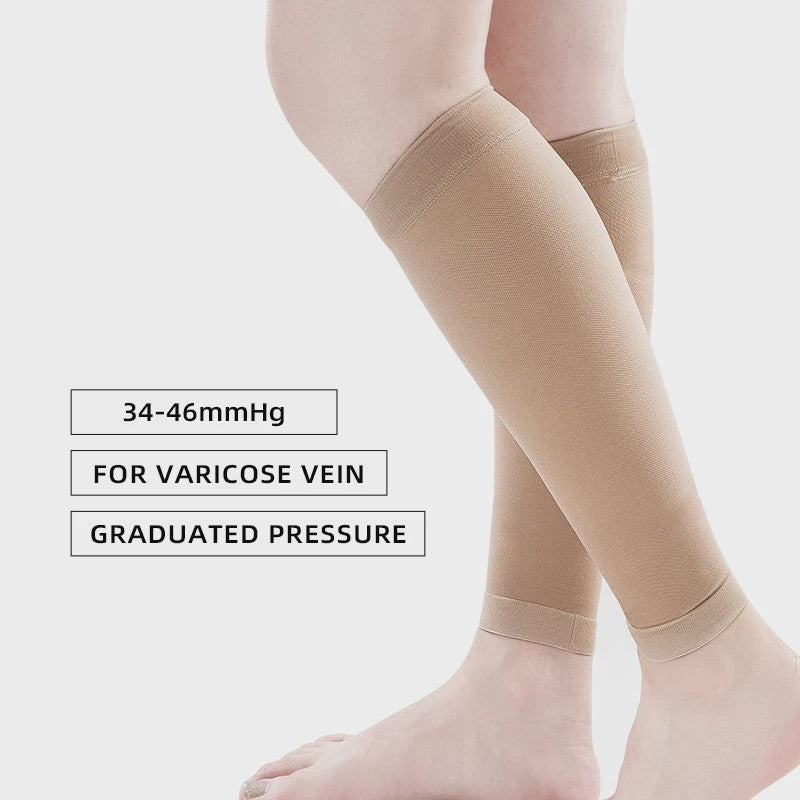 Plus Size Compressie Kuitmouwen (S-5XL) - 30-40mmHg - Tegen Spataderen & voor Sport