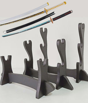Houten Katana Standaard & Zwaardrek - Vloerdisplay voor Japanse Zwaarden en Sabels