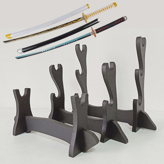 Houten Katana Standaard & Zwaardrek - Vloerdisplay voor Japanse Zwaarden en Sabels