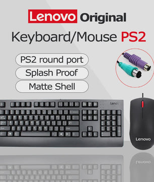 Lenovo PS/2 Bedrade Keyboard en Muis Combo - Waterdicht & Ergonomisch