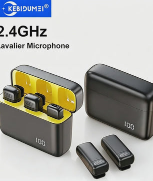 Draadloze Lavalier Microfoon Set - 2.4G Mini Microfoon met Ruisonderdrukking voor Vlog & Live Streaming