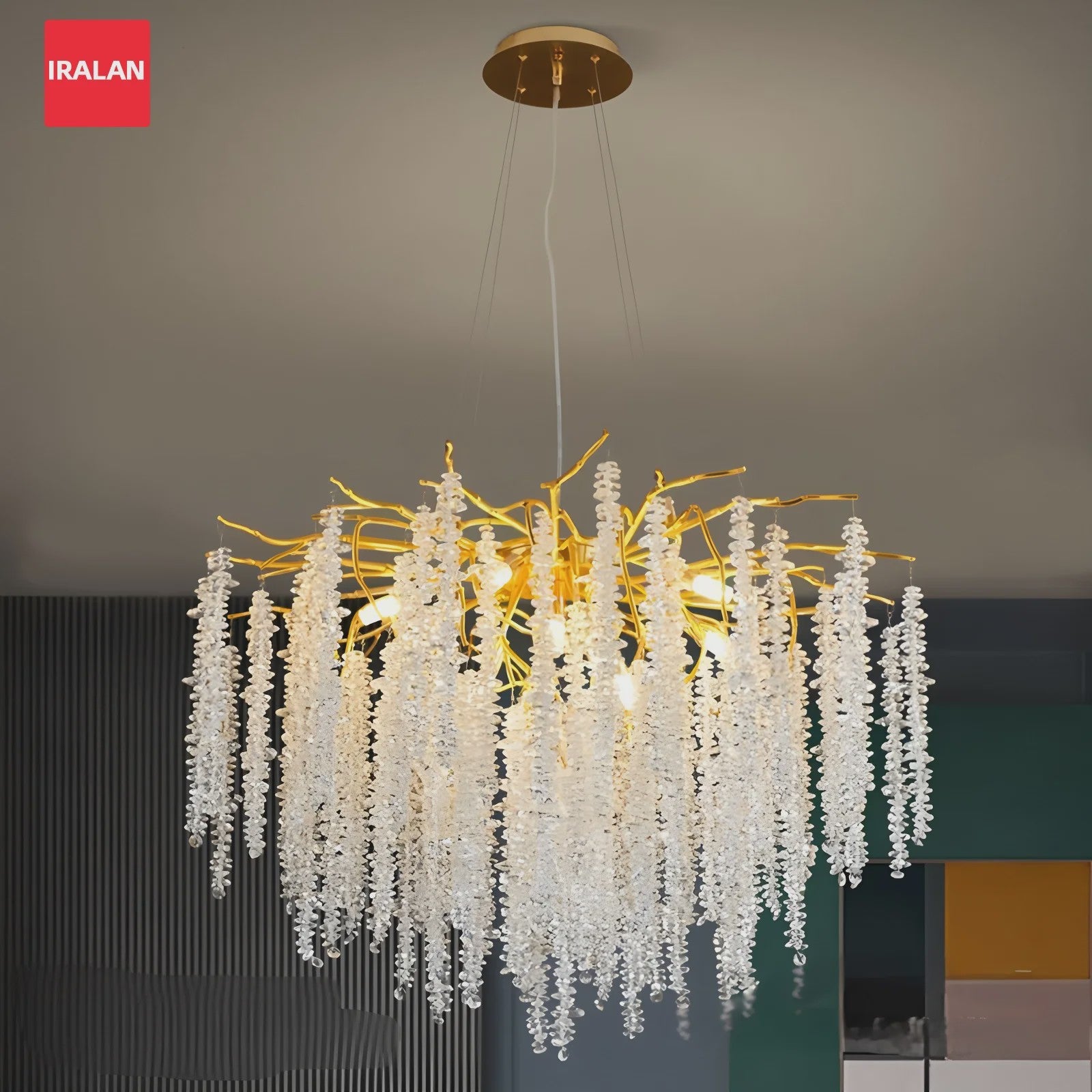 Luxe Kristallen Kroonluchter met LED - Goudkleurig - Verstelbaar - Perfect voor Woon- en Slaapkamer