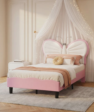 Anajqaqia Kinderbed met Vlinder Design, 90x200cm, Inclusief Nachtlampje