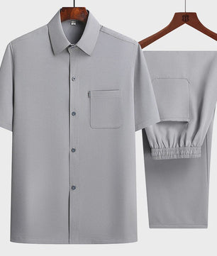 Zomer Heren Casual Set: Stijlvolle Shirt & Broek Combinatie