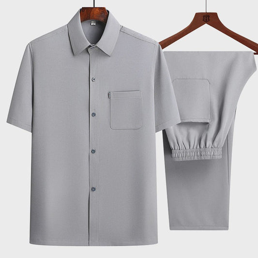 Zomer Heren Casual Set: Stijlvolle Shirt & Broek Combinatie