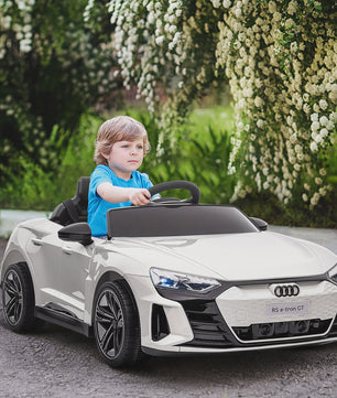 Elektrische Kinderauto Audi RS e-tron GT - Wit (103x58x41 cm) - Vanaf 3 Jaar
