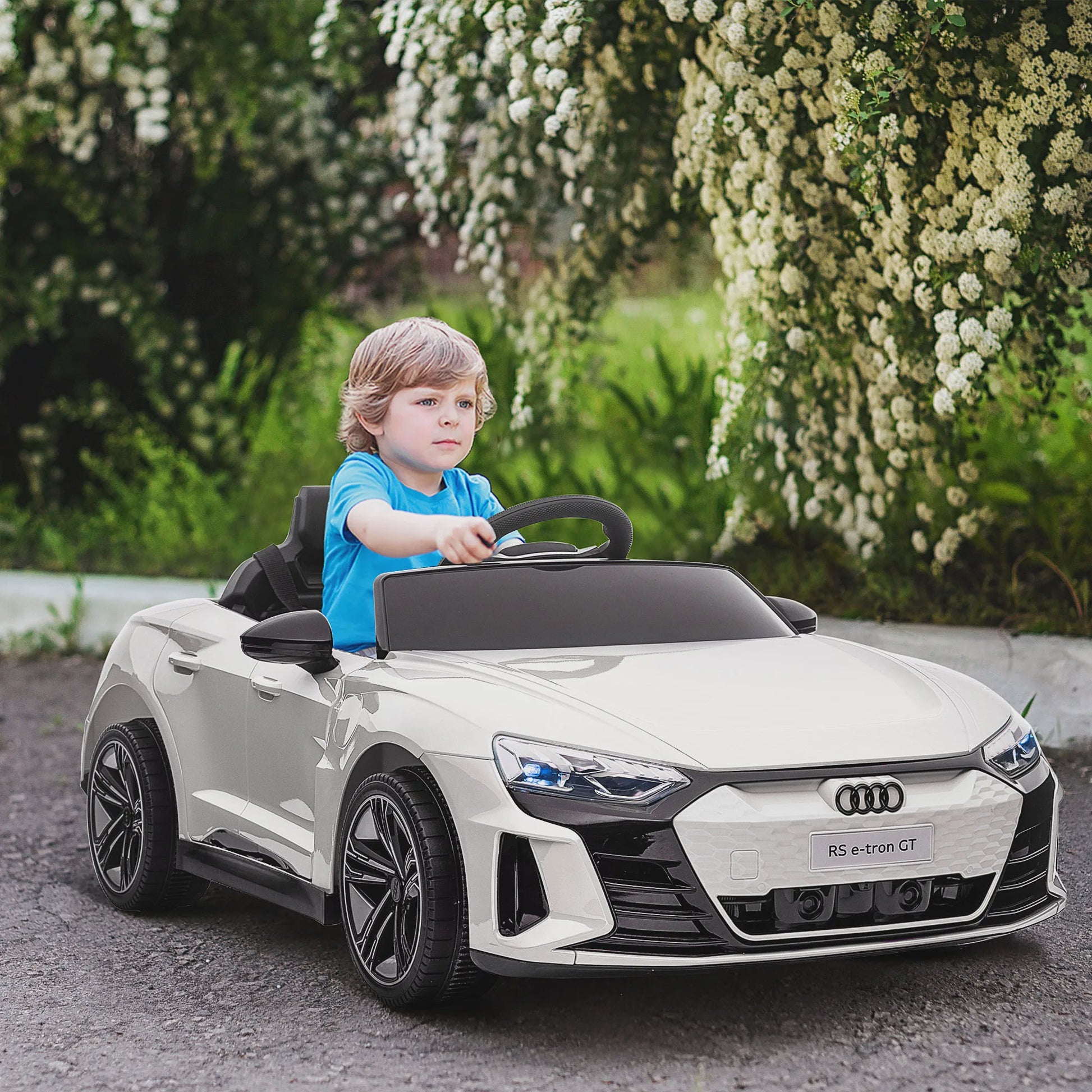 Elektrische Kinderauto Audi RS e-tron GT - Wit (103x58x41 cm) - Vanaf 3 Jaar