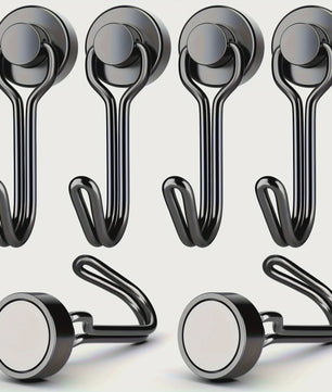 Krachtige Zwarte Magnetische Haken - Heavy Duty Ophanghaken met Sterke Magneet