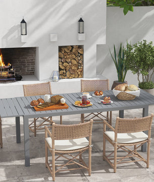 Uitschuifbare Tuintafel Aluminium Frame - Grijs - 180/240x94x73 cm