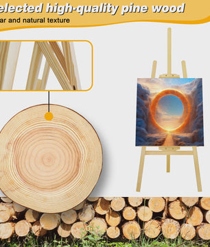 Professionele Houten A-Frame Schildersezel - 1.5m Hoog, Verstelbaar & Draagbaar