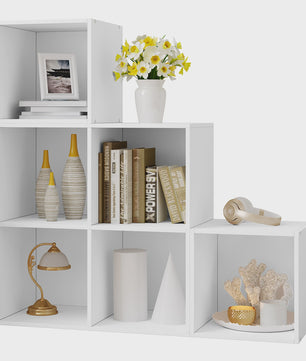 Witte Boekenkast met 6 Vakken - Modulaire Kubus Opbergkast voor Woonkamer, Slaapkamer en Hal