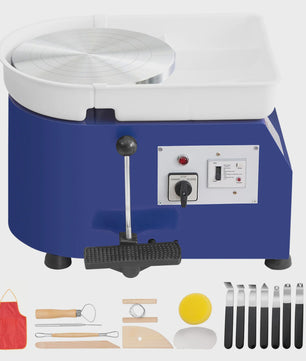 Professionele Pottenbakkersschijf 350W met Voetpedaal & Afneembare Kuip - 300 RPM