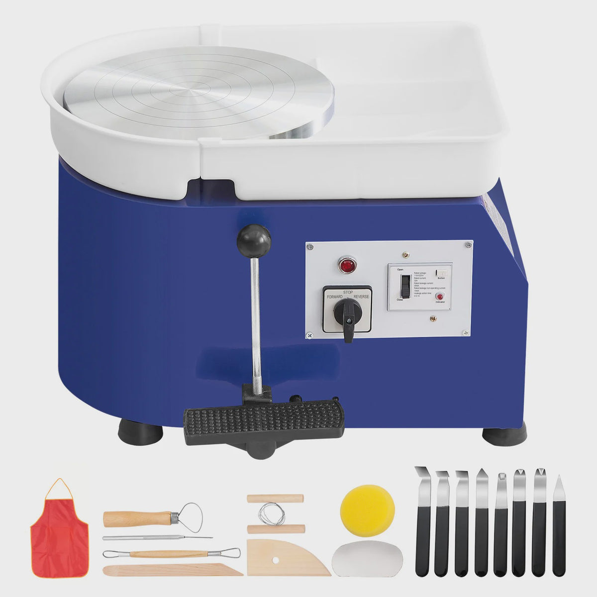 Professionele Pottenbakkersschijf 350W met Voetpedaal & Afneembare Kuip - 300 RPM