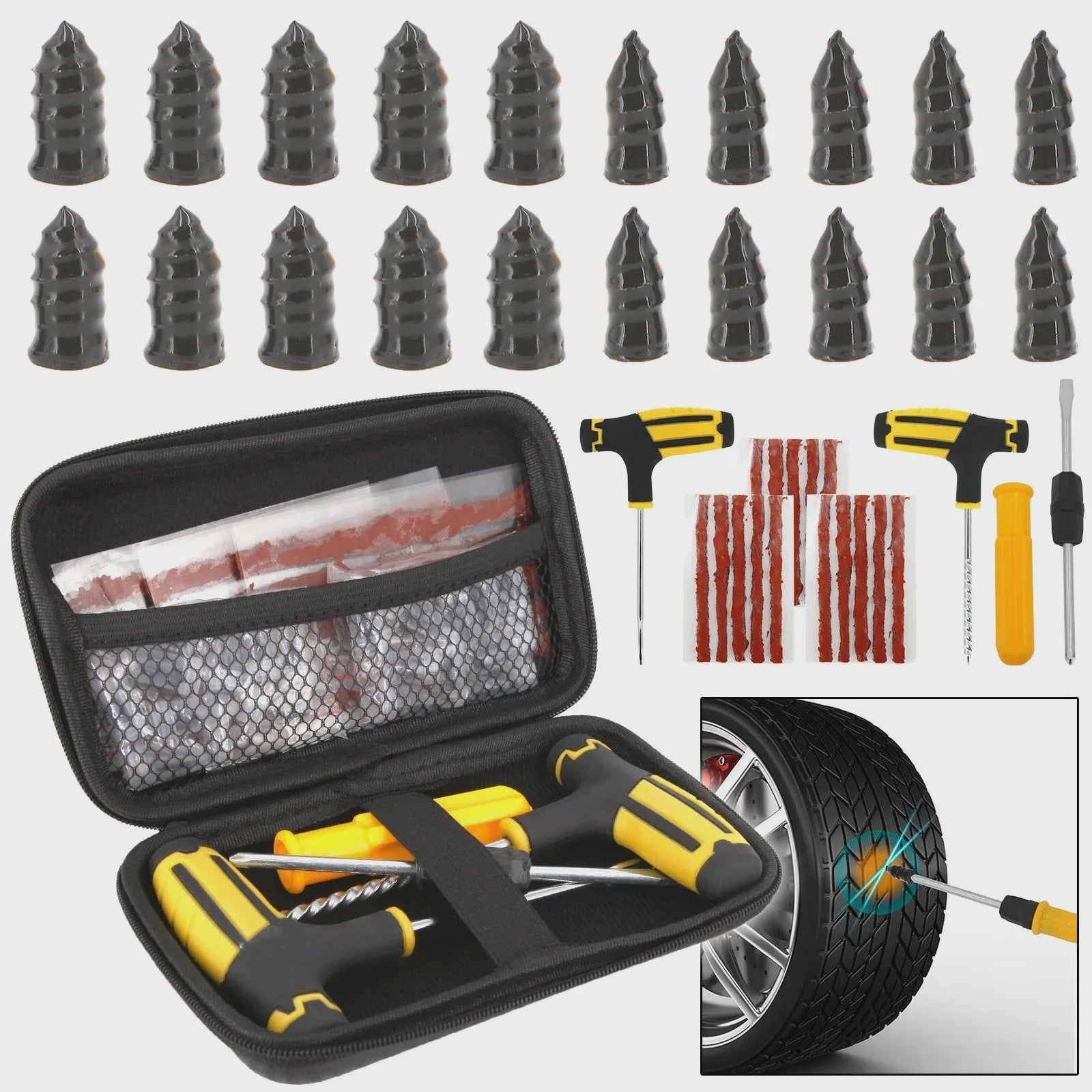 Universele Bandenreparatieset Motor & Auto - Incl. EVA Opbergkoffer